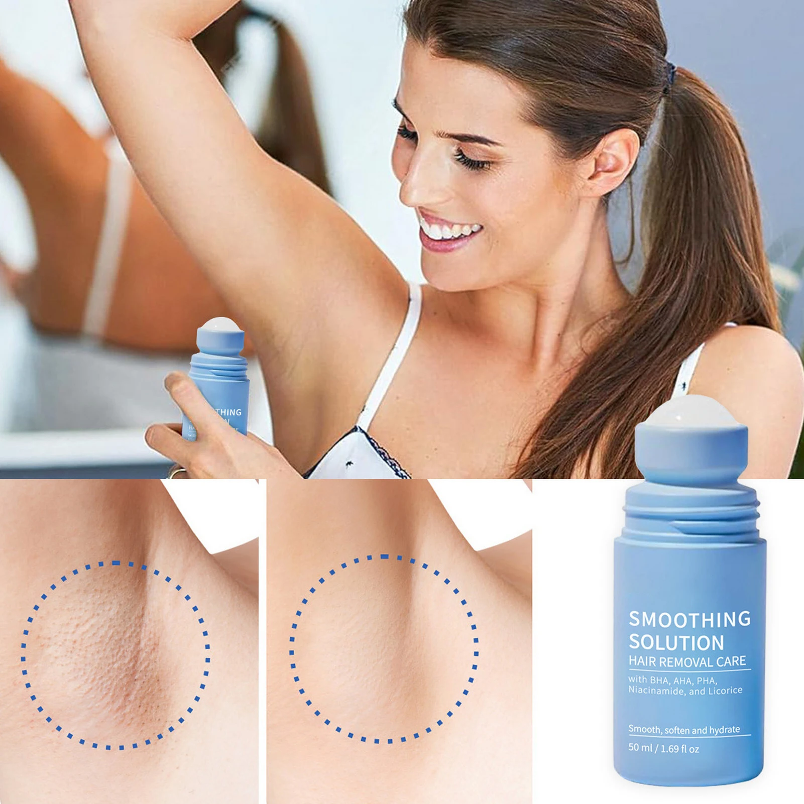 

Smoothing Solution Ingrown Hair Serum Hydrating Bare Shave Serum Fast Relief for Razor Bumps & Irritated