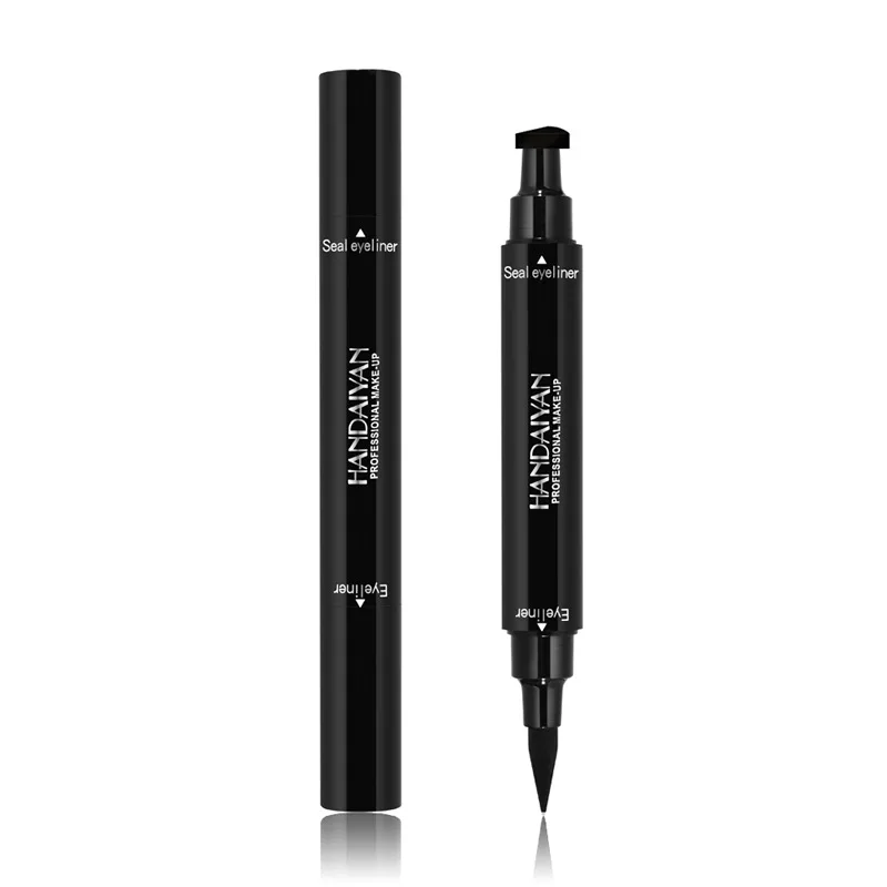 2 uds delineador de ojos de doble punta 2 en 1 lápiz delineador de ojos negro resistente al agua maquillaje cosméticos de belleza delineador de ojos de larga duración herramientas de maquillaje