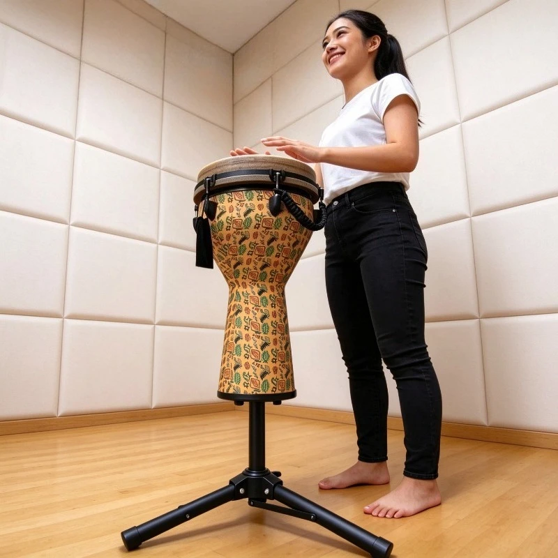 Floating African Drum Stand Foldable Djembe Drum Bracket Portable Drums Performance Stand Percussion Instrument Accessories