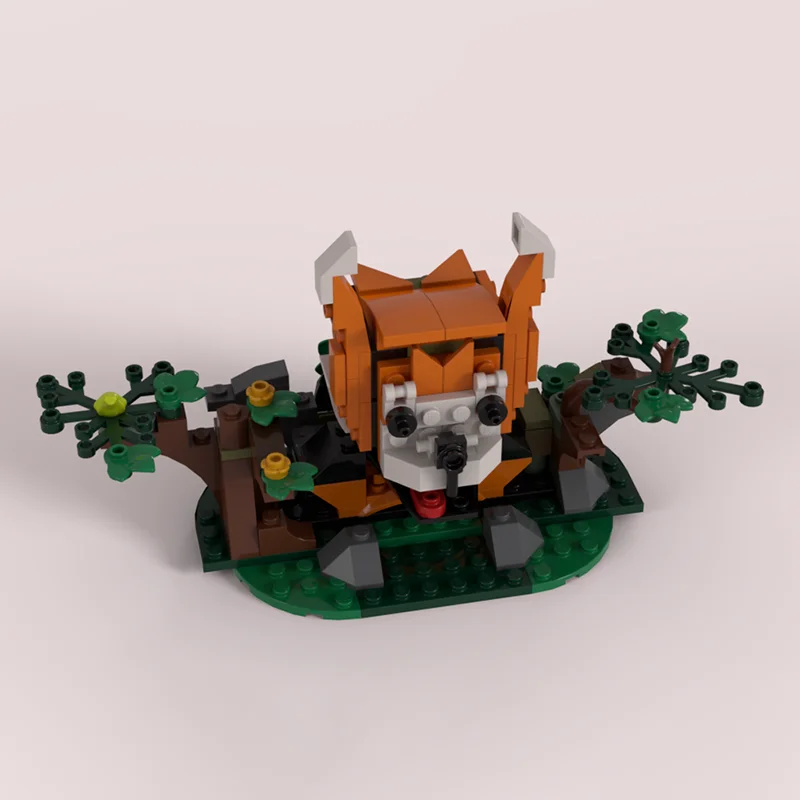 144 Uds. MOC Jungle Explorer homenaje estatua de Panda rojo ciudad modelo bloques de construcción arquitectura juguete Idea regalos de navidad ladrillo