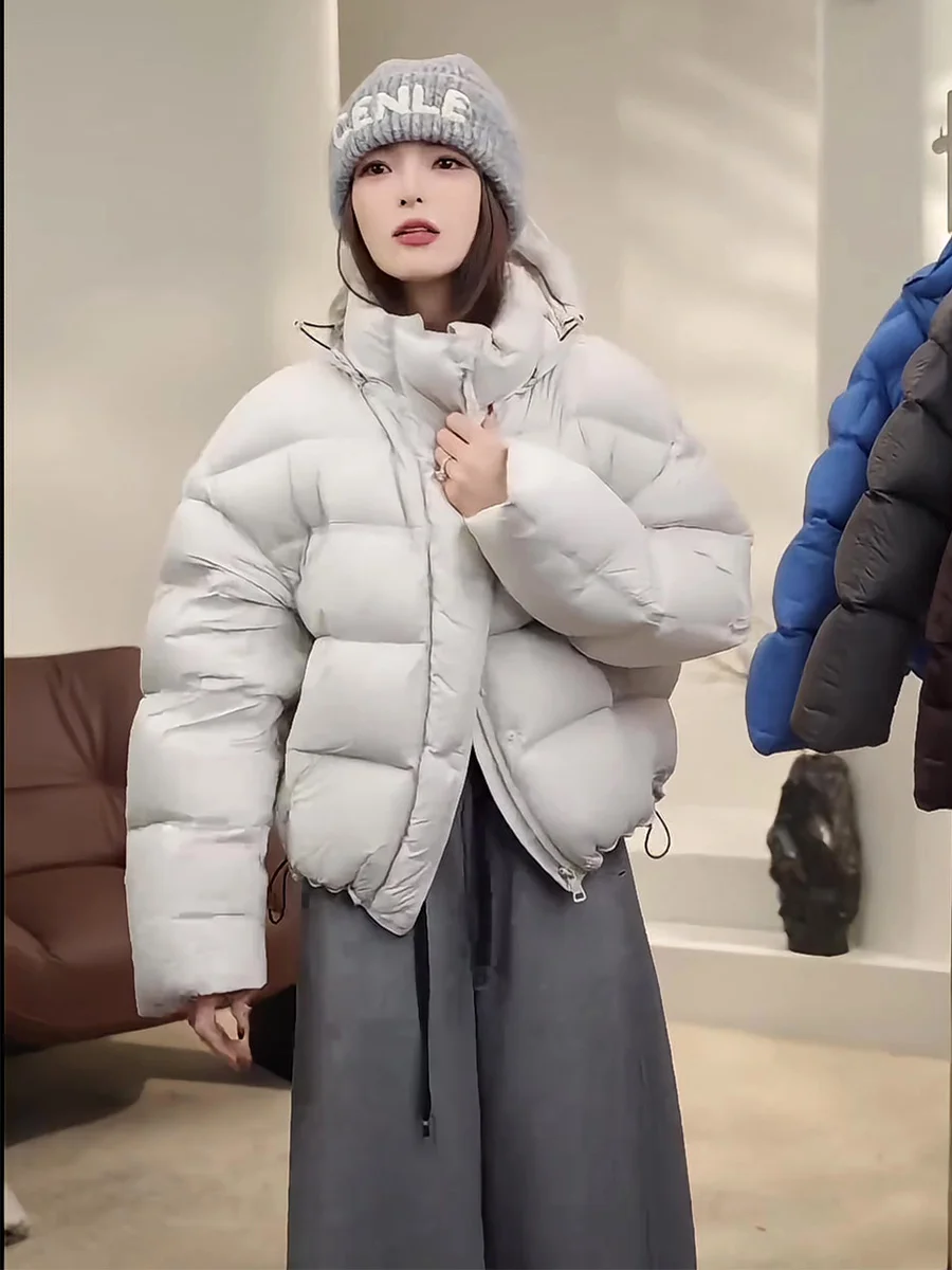 

Повседневная женская утепленная куртка-пуховик свободного кроя, теплая, белая, зимняя верхняя одежда для отдыха