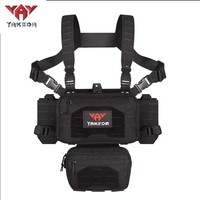 YAKEDA Tactical Chest Rig 1000D Laser-Cut Multifunctional Adjustable Tactical Outdoor Vest with Mag Pouches