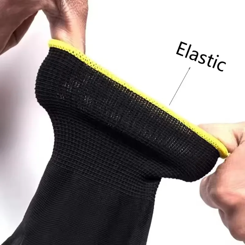 4/8/12Pairs PU Coating Gloves Anti-Slip Wear-Resistant Nylon PU Gloves Durable Gardening Machinery Automotive Repair Supplies