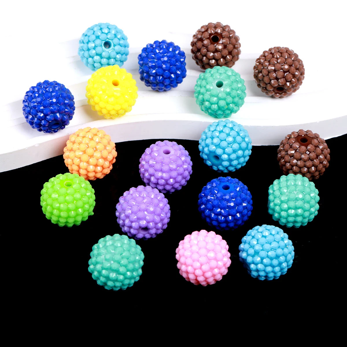 20 stücke 15mm/20mm Runde Bunte Acryl Perlen Für Schmuck Machen Perlen Stifte DIY Dekorationen Telefon Kette haar Zubehör