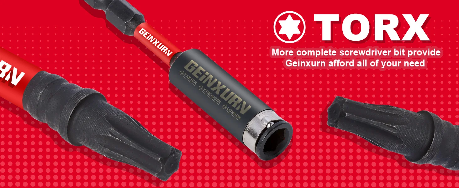 Geinxurn 3 Zoll # 25-Torx-Schlagschrauber-Bit, magnetisches T25-Treiber-Bit-Set aus S2-legiertem Stahl – Detail 6