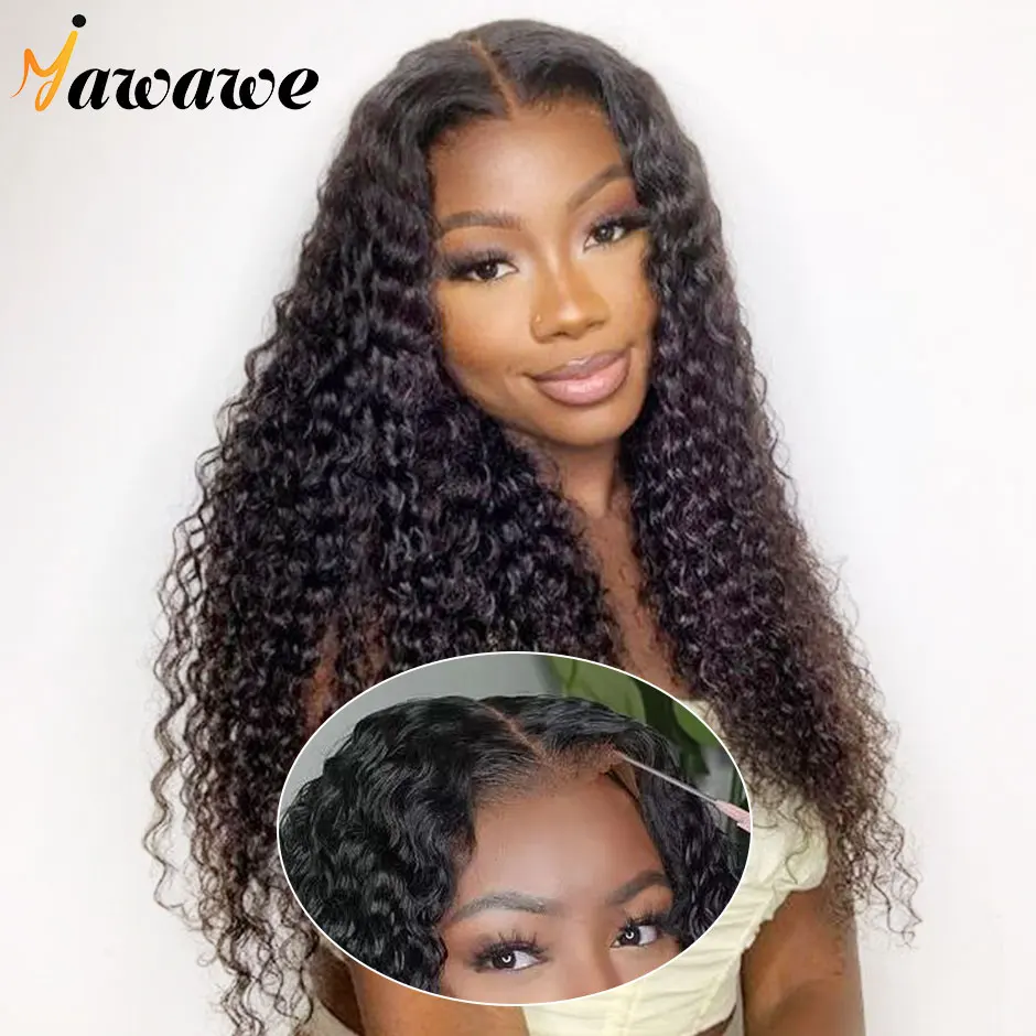 Water Wave Ready To Wear HDLace Closure Wigs Human Hair Preplucked Lace Frontal Pre-Cut Lace 6x4 Glueless Wear Go Wigs Yawawe