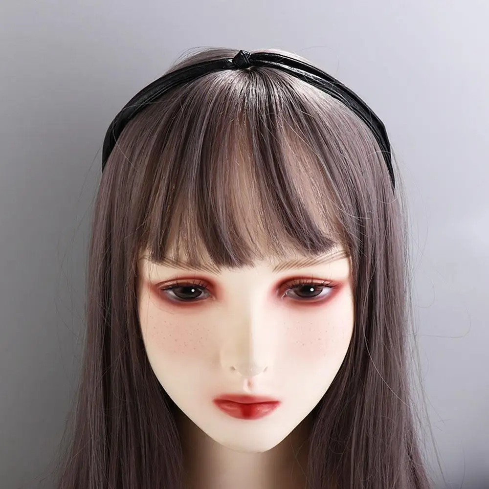 Fermaglio per capelli annodato Fascia per capelli da donna Forcina stile coreano Copricapo Fascia per capelli sottile Accessori per capelli femminili Fascia in pelle PU