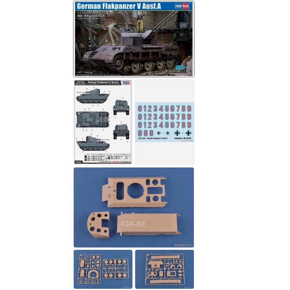 

Hobbyboss 84535 1:35 Scale German Flakpanzer V Ausf A Anti Aircraft Tank Vehicle Plastic Model Assembly Kit Hobby Craft Toy