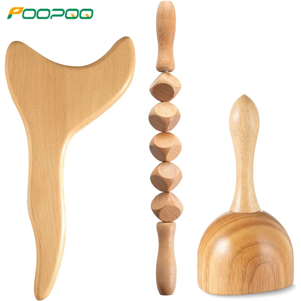 Herramientas de masaje de terapia de madera para moldear el cuerpo, masajeador de drenaje linfático, Kit profesional de Maderoterapia, rodillo