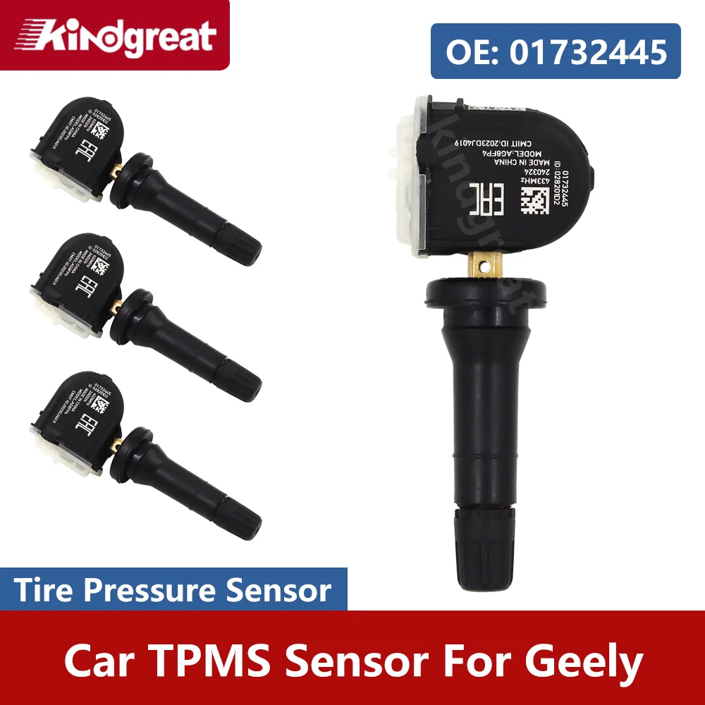 

4PCS/Lot 433Mhz Car TPMS Sensor Tire Pressure Sensor Monitoring System 01732445 For Geely GSE Atlas Tugella Boyue Binray Emgrand