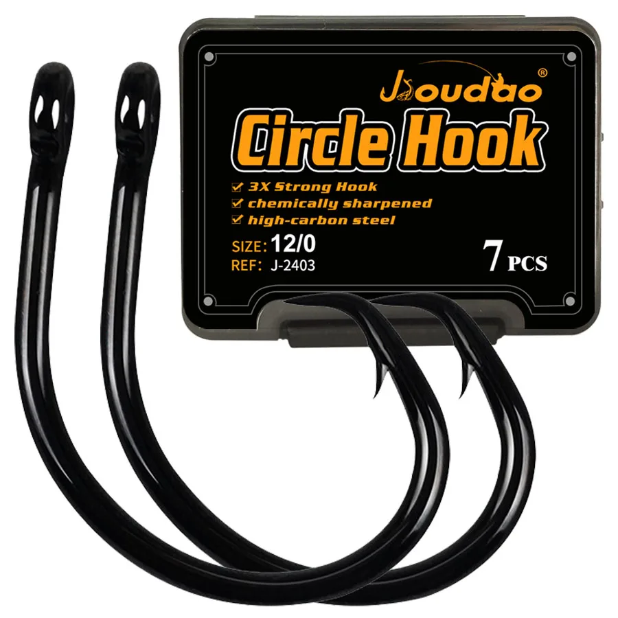 

Tuna Fishing Circle Hook 3X Strong in-Line Fishing Hook BlackHigh Carbon Steel Wide Gap Fishhook for Catfish Striped Bass Salmon