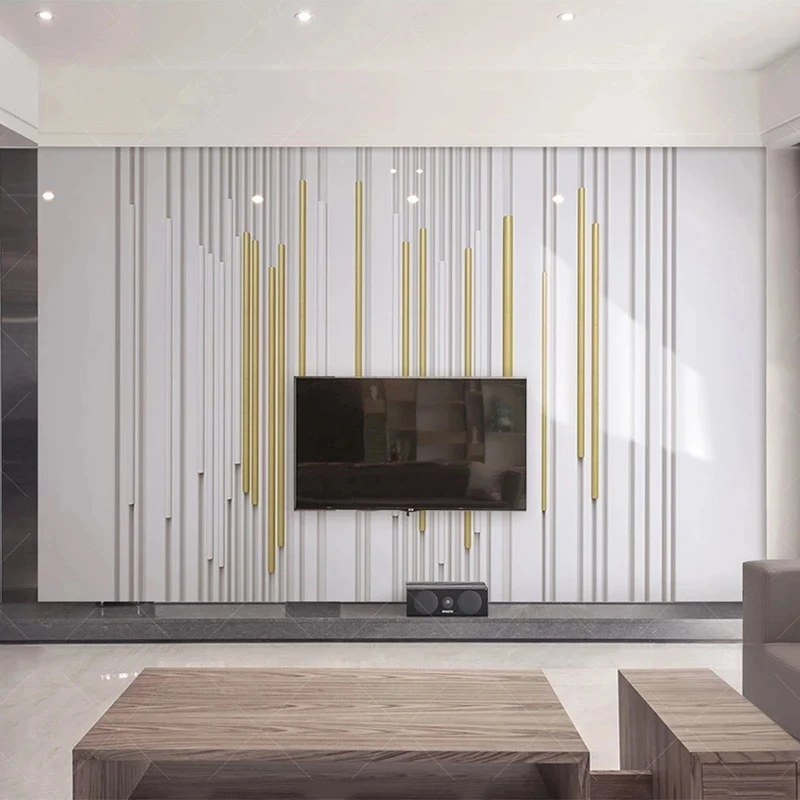 Custom Photo 3D Mural Modern Golden Line Geometry Wallpaper Abstract Art Living room sofa TV background wall bedroom restaurant