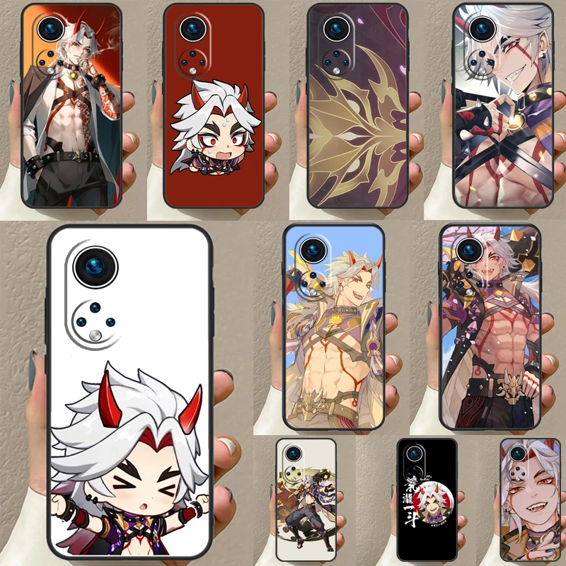 Genshin Impact Arataki Itto For Huawei P20 P30 P40 P60 Pro P Smart Nova 9 5T Honor 70 90 50 Magic5 Lite X7a X9a X8a Case