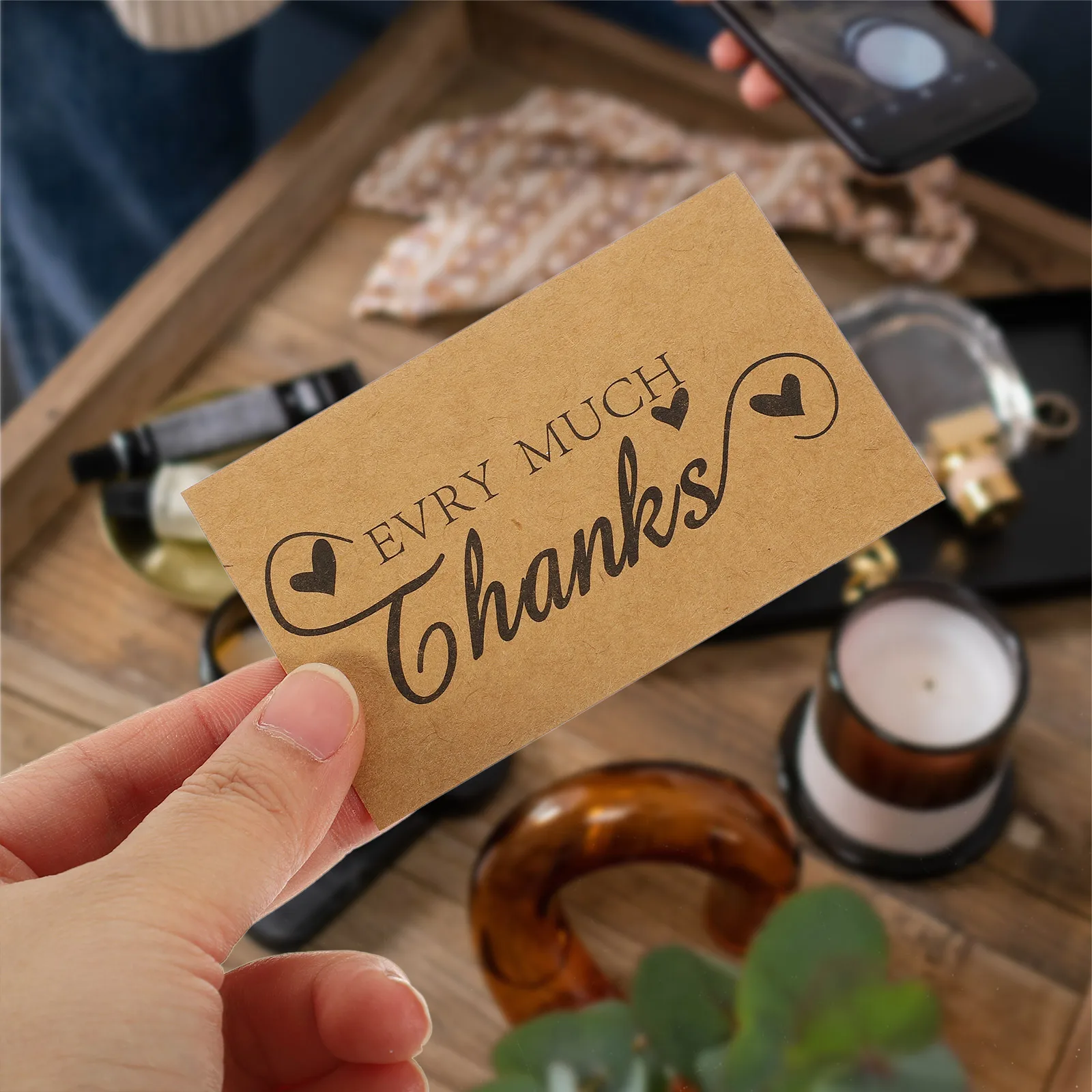 

120Pcs Laser Thank You Cards Thick Coated Paper Blank Back Simple Small Business Notes Thank You Business Cards