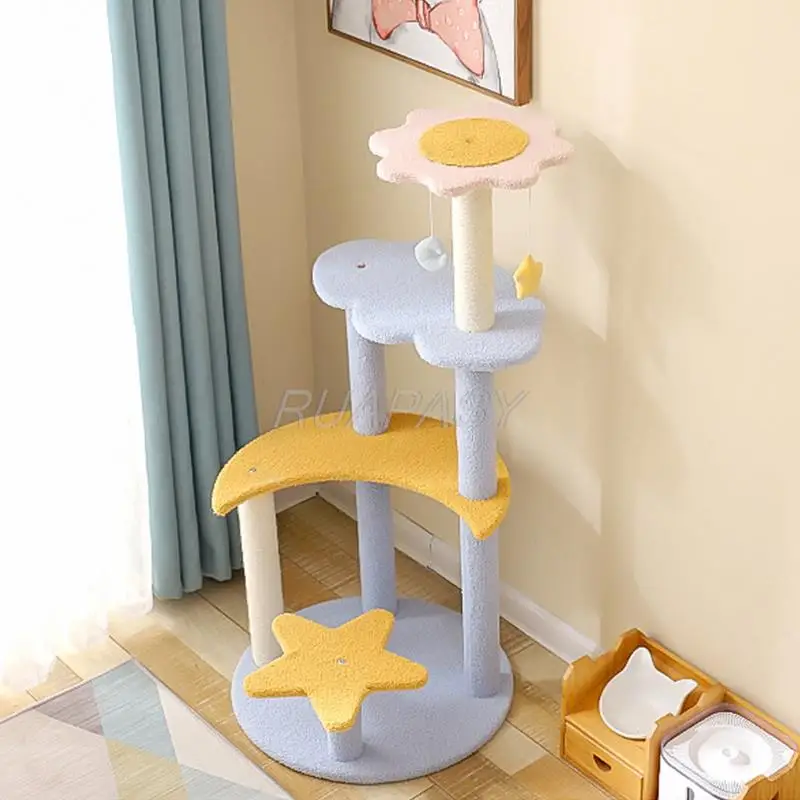 Cat Tree Pets Cat Scratcher Tower Home Furniture Cat Scratching Post Climbing Toy Spacious Perch Cat Tree Tall Cat Tower