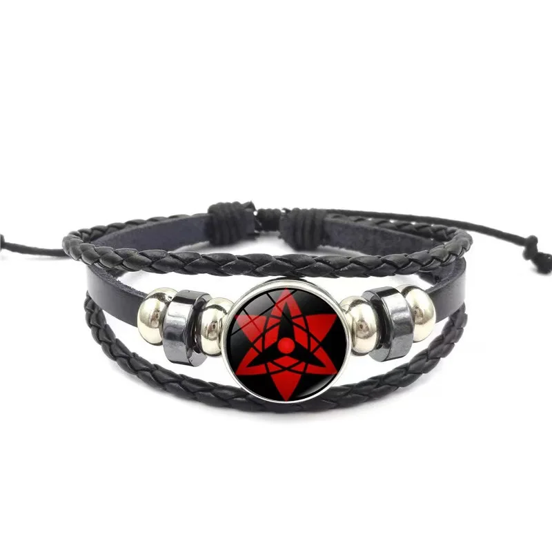 Anime Accessories Leather Bracelets Cosplay Anime Figure Uzumaki Kakashi Prop Cool For Fans Men Jewelry Gifts