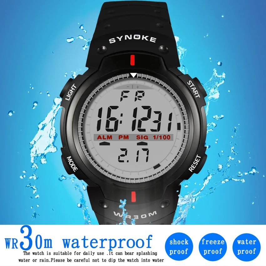 1pcs Hight Quality Watches Men 30M Waterproof Electronic LED Digital Outdoor Mens Sports Wrist Watches Stopwatch Dropshopping