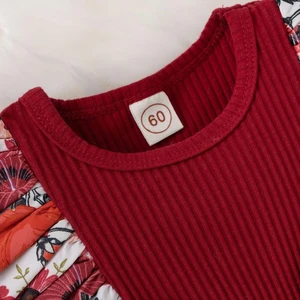 Kleid für das Sommermädchen, gestreiften Overall, Baumwollkleidung, Blumenmuster für das Neugeborene 10 Hauptverkaufskleid Baby Party Kleid 1 Jahr - №2