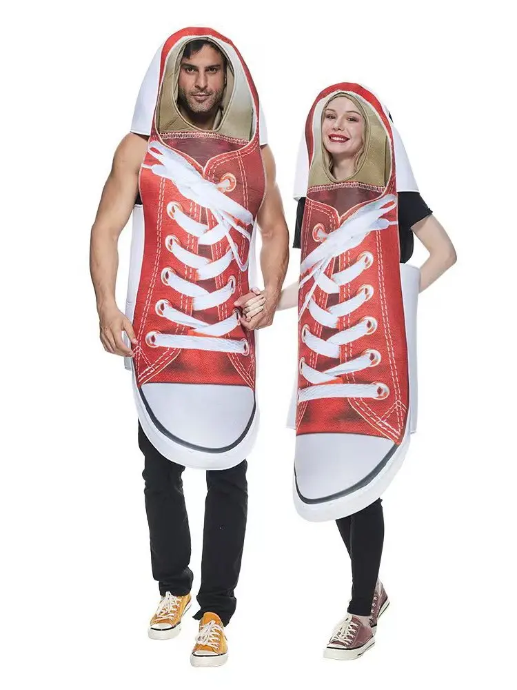 

loween Canvas oe Costume Fun Par Performance Outfit Couple's ex Polyester Fiber Cosplay H-Line Loose Fit Dr