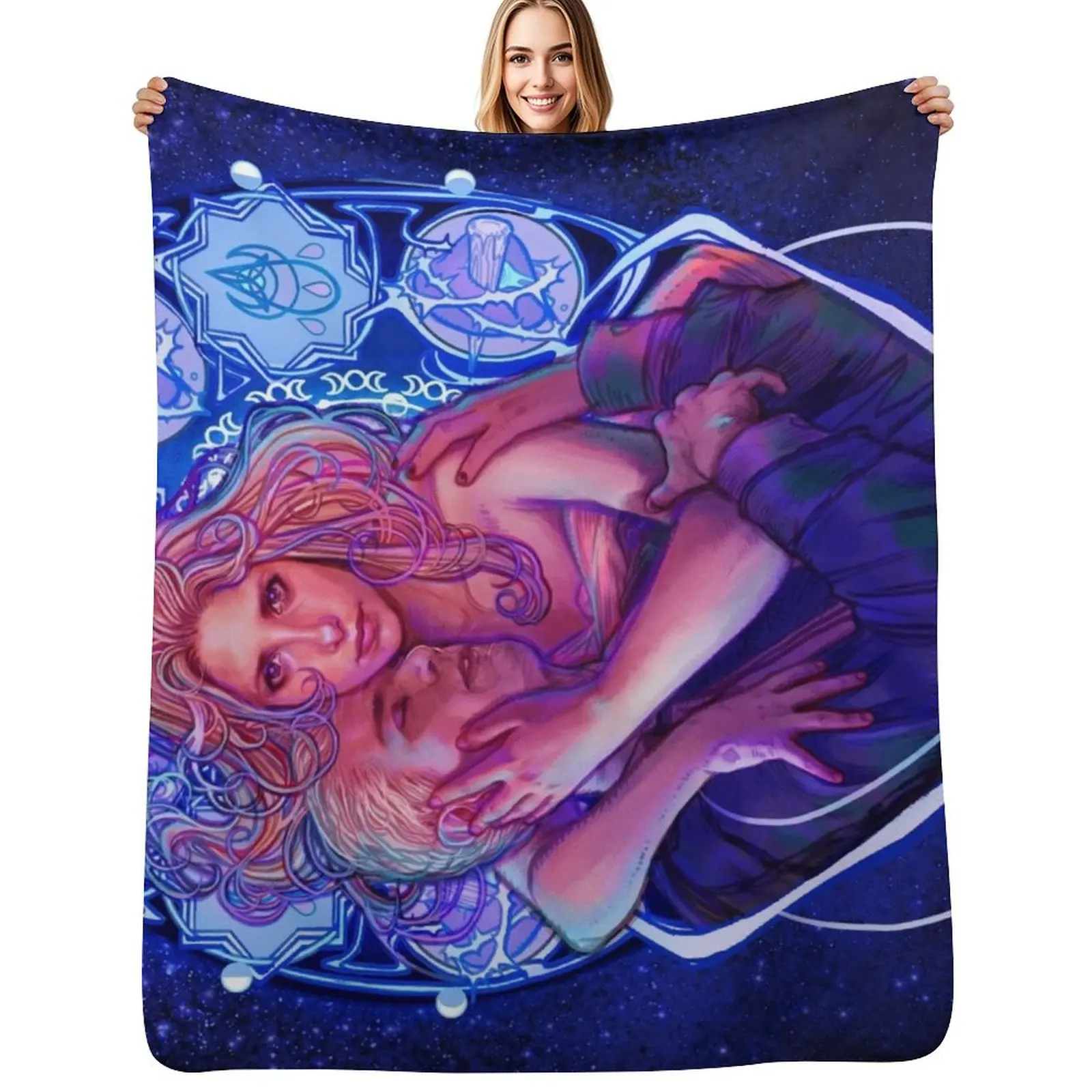 Spuffy Stars Throw Blanket Wrinkle Resistant Lightweight Blanket