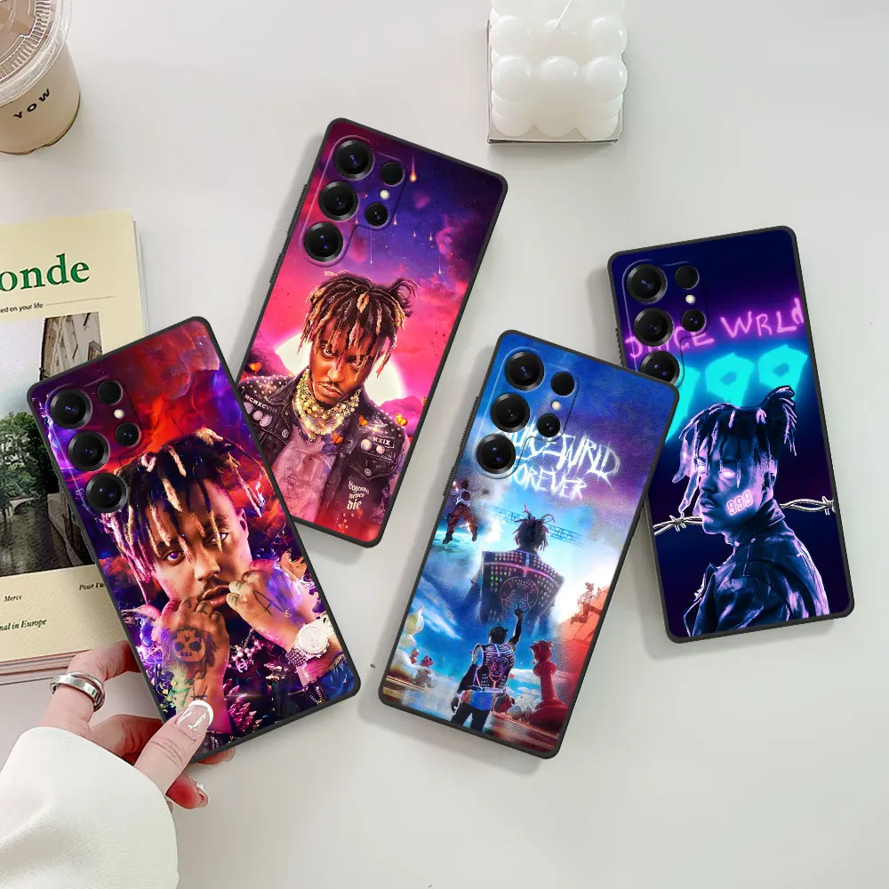 Rapper j-juice w-wrld caso para samsung galaxy s25 s24 s23 s22 s20 fe s7 borda s9 s10 s21 ultra s8 plus tpu preto capa de telefone