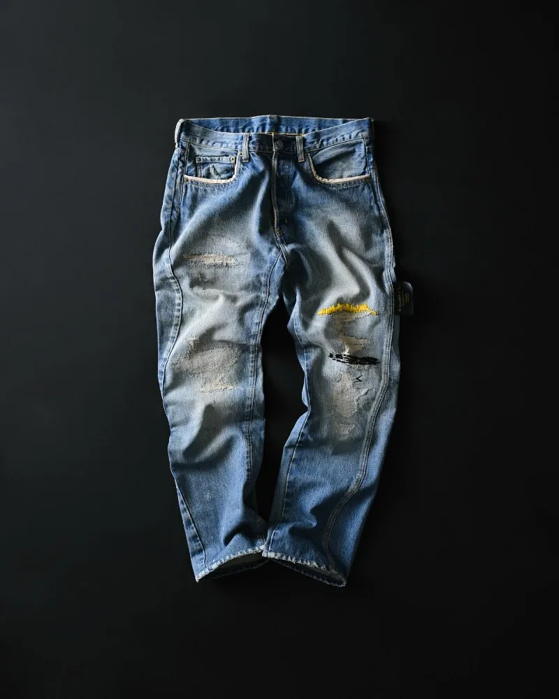 

Модные джинсы с высокой талией и широкими штанинами в стиле Y2K для мужчин и женщин, с градиентным эффектом и рваными элементами, длиной в пол