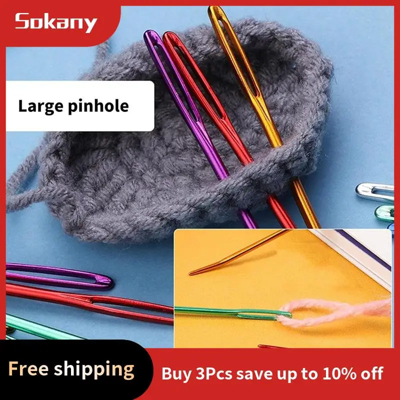 A59E-58Pcs ขนาดใหญ่โค้ง Tapestry เข็มหลอดสําหรับทอผ้าหัตถกรรมขนาดใหญ่ Eye Bent TIP เข็มอลูมิเนียมถักเข็ม