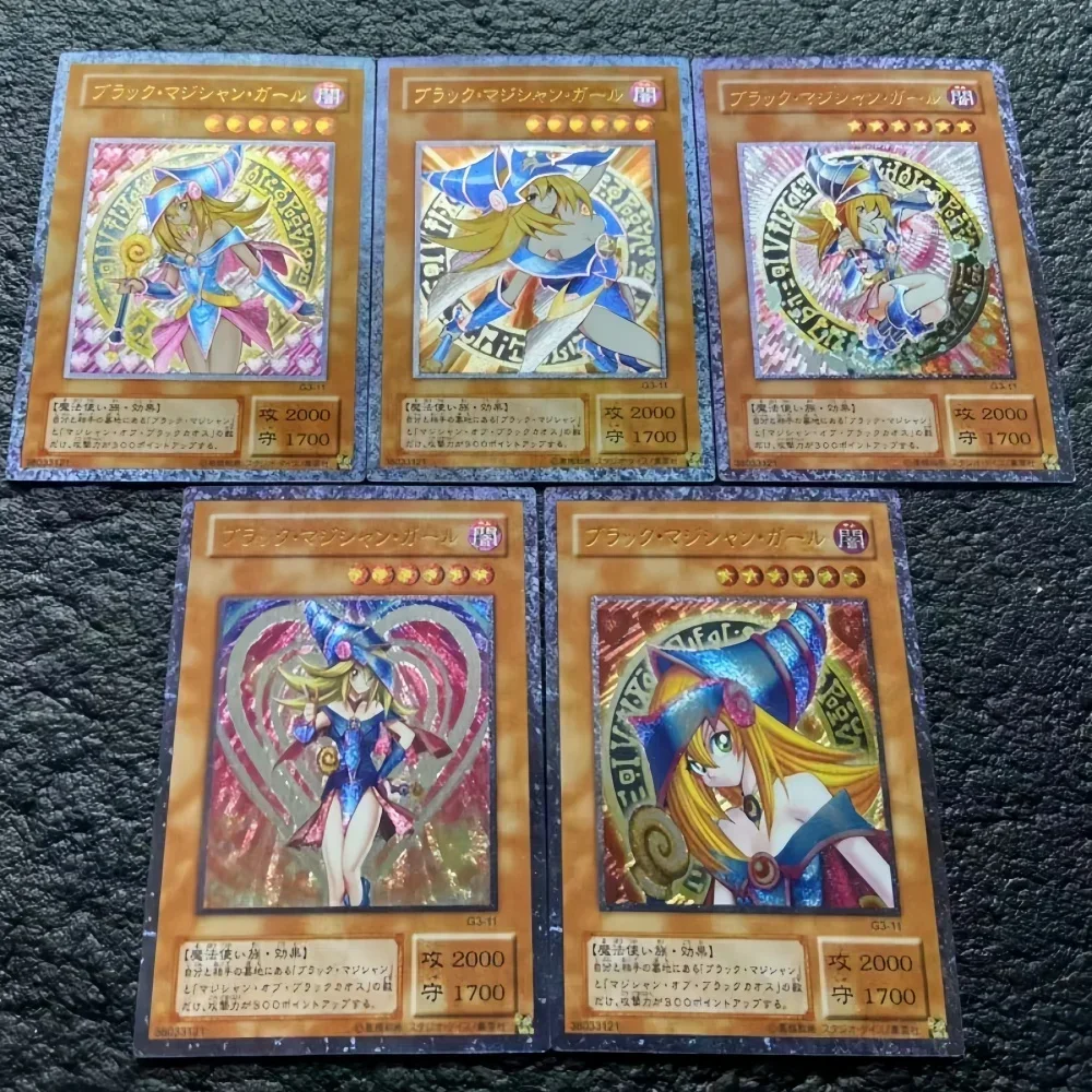 DIY Yu-Gi-Oh! Dark Magician Girl Flash Card Stereoscopic Coarse Flashing Anime Peripheral Game Collection Card Holiday Gift