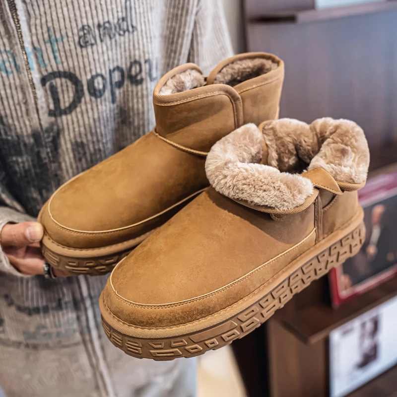 

Outdoor Snow Shoes Boots for Men Platform Hiking Boots Plush Keep Warm Women Boots Winter Ankle Boots Comfortable Walking Shoes