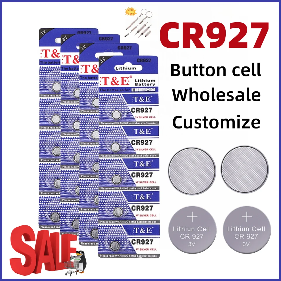 Wholesale 3V Lithium Batteries CR927 CR 927 For Remote Control Light Toy Clock Watch DL927 BR927 CR927-1W Button Coin Cells