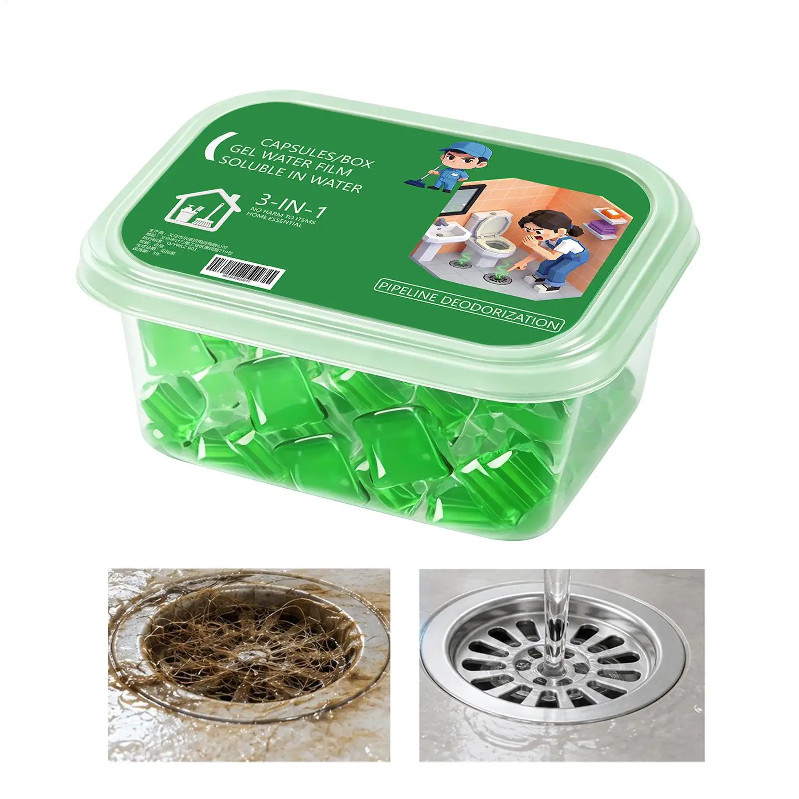 30/50pcs Sink Smell Removing Beads Drain Deodorizing Beads Toilet Kitchen Drain Odor Removal Capsule Bathroom Odor Control Bead