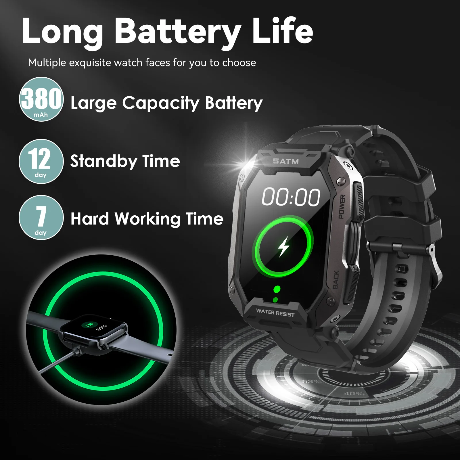 EIGIIS 2025 Orologio intelligente militare da uomo IP68 Impermeabile 1,71" Robusto con localizzatore di attività all'aperto con cardiofrequenzimetro