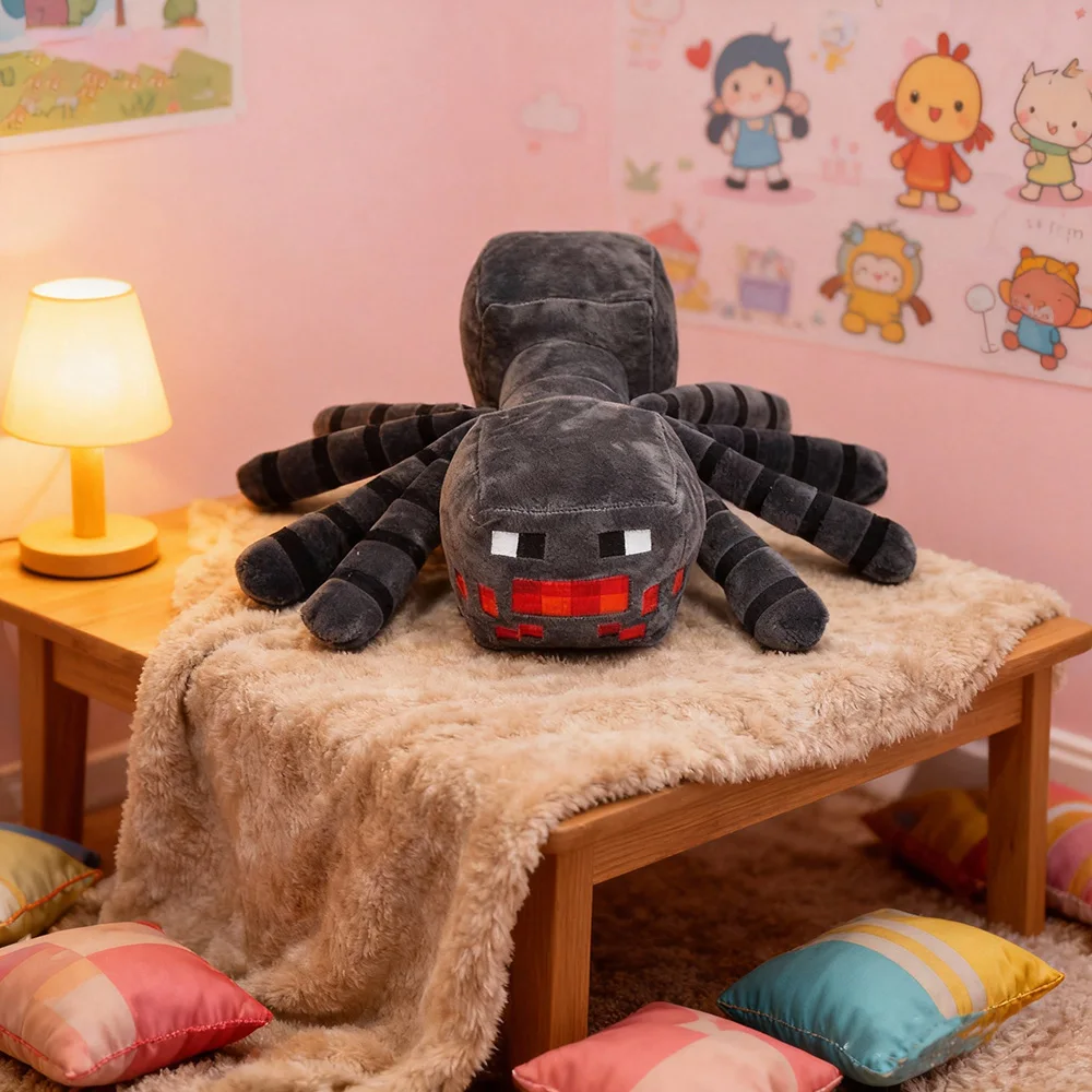 Juego de 16cm, juguetes de peluche de araña MC, animales suaves de peluche, muñeca de juguete para niños, regalos