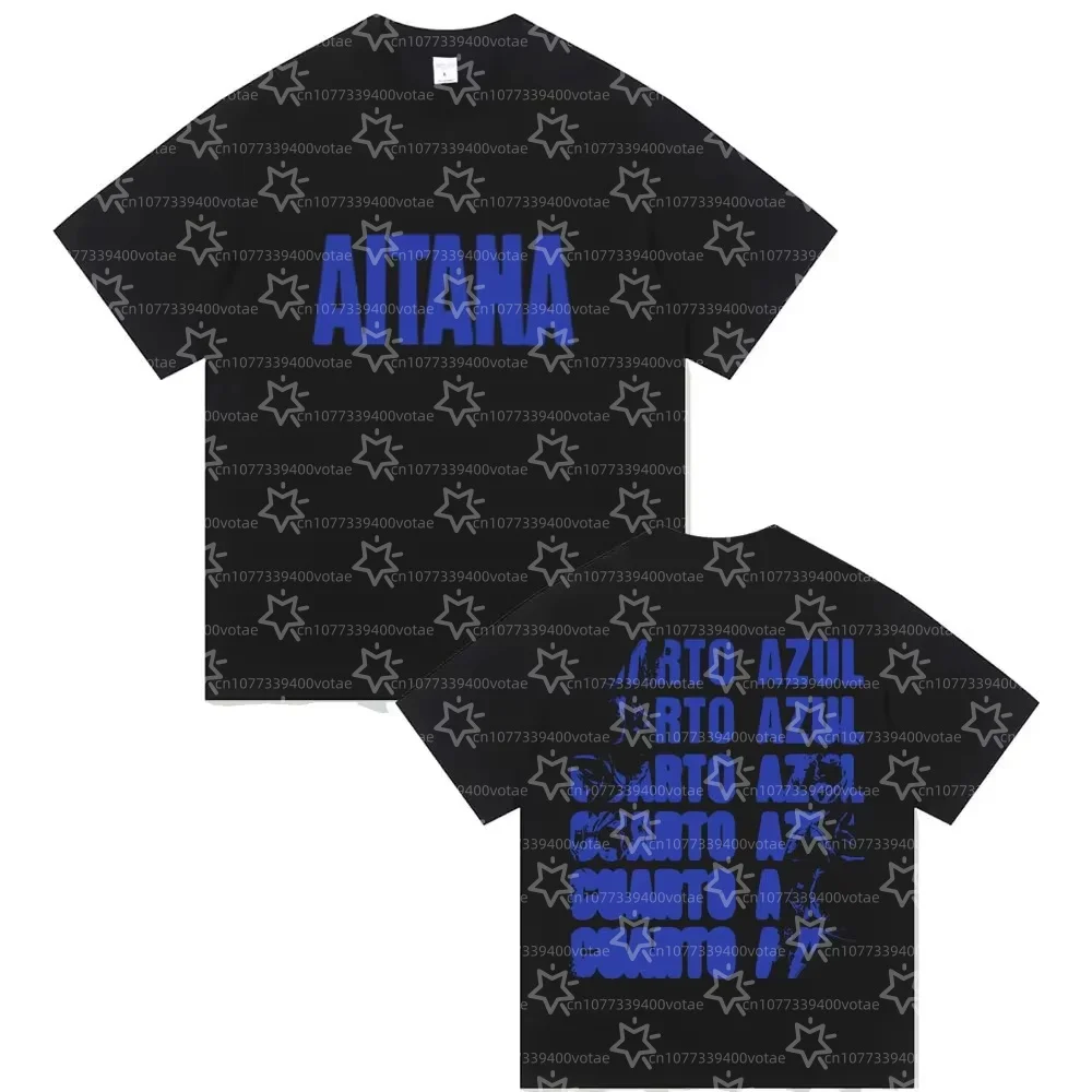 

Singer Aitana Cuarto Azul Tour 2026 Design Pattern Printed T-shirts Women's Hip Hop Fans Clothing Short Sleeve Loose T-shirts