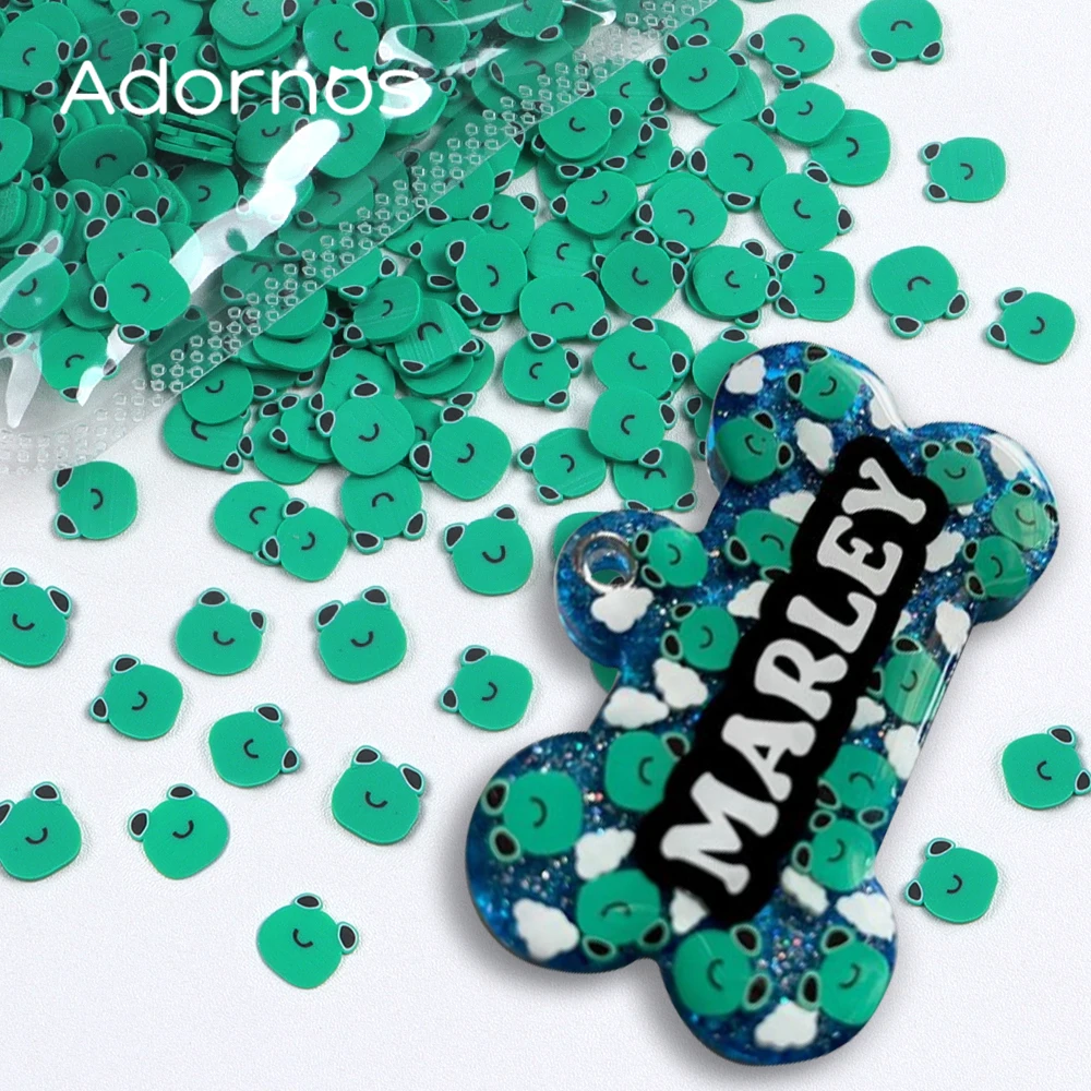 10g Frösche Ton scheiben für Schleim füller Silikon form füller DIY Charms Epoxidharz liefert grüne Farbe Frosch füllung Zubehör