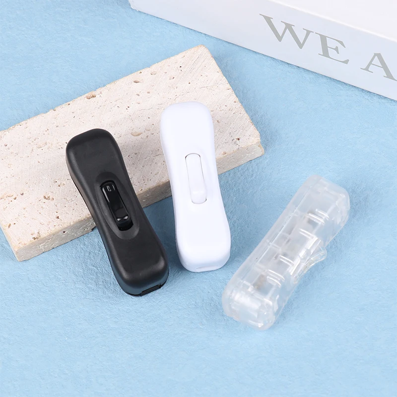 1pc AC Power Cable Switch Connector 304 Line Button Switch On Off White Black Transparent 220V Led Light Bulb Lamp Control Gear