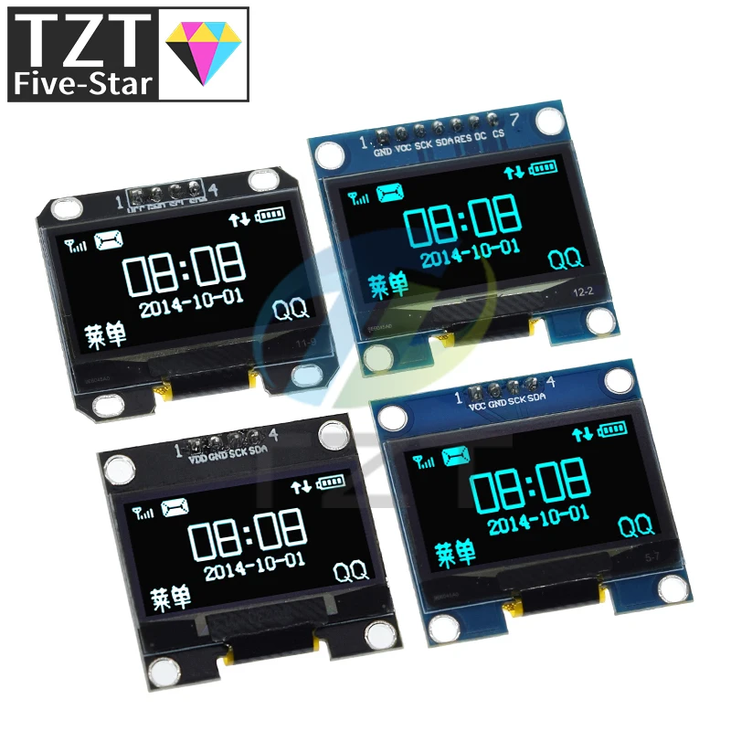 Imagem -04 - Módulo Oled de 13 Polegadas Spi Iic I2c Comunicar Cor Branca Azul 128x64 Módulo de Exibição Led Lcd Oled de 13 Polegadas Módulo Oled de 13