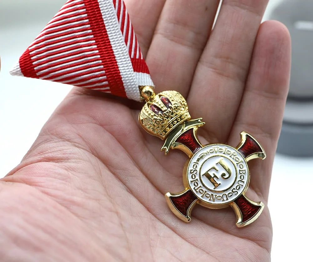 WWI Austro Hungarian Cross of Merit with the Crown  Golden Repilca