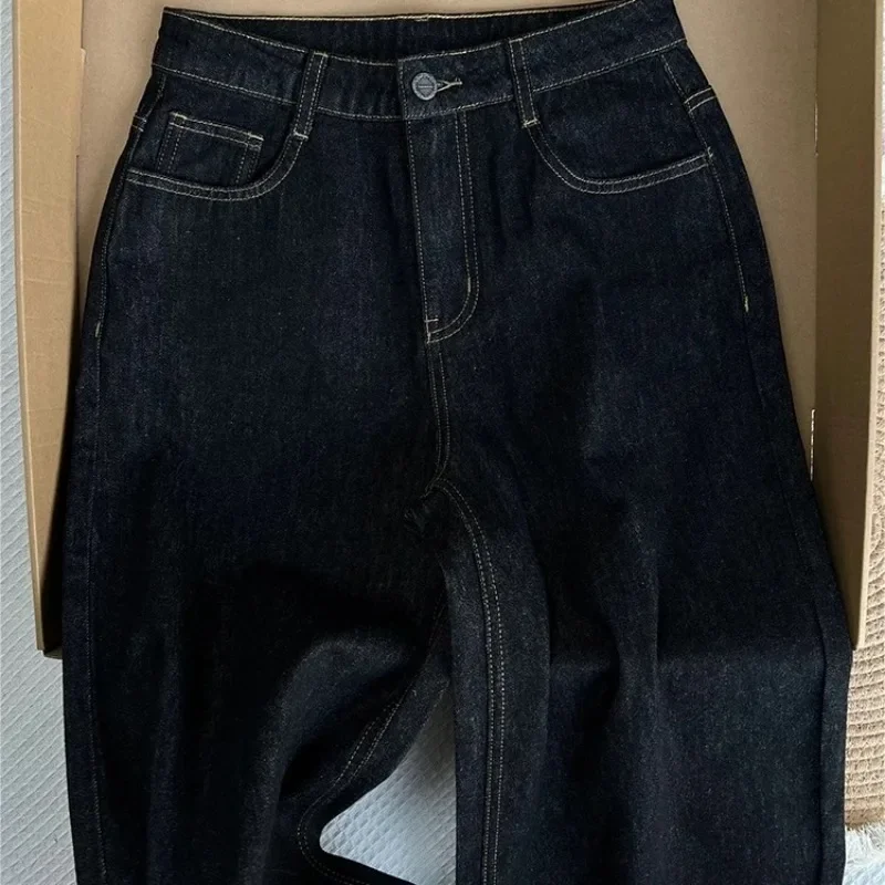 Damskie spodnie streetwearowe, nowe dżinsy, spodnie damskie 2025, spodnie damskie z wysokim stanem, vintage, proste, szerokie nogawki w stylu Y2k, codzienne, eleganckie spodnie dżinsowe.