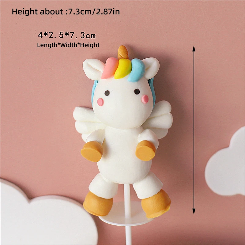 Einhorn-Kuchenaufsatz, Mädchen-Geburtstagsparty-Dekoration, bunter Regenbogen, für Kinder, ein Jahr, Partyzubehör, Babyparty-Dekoration, Mädchen, 16. – Detail 7