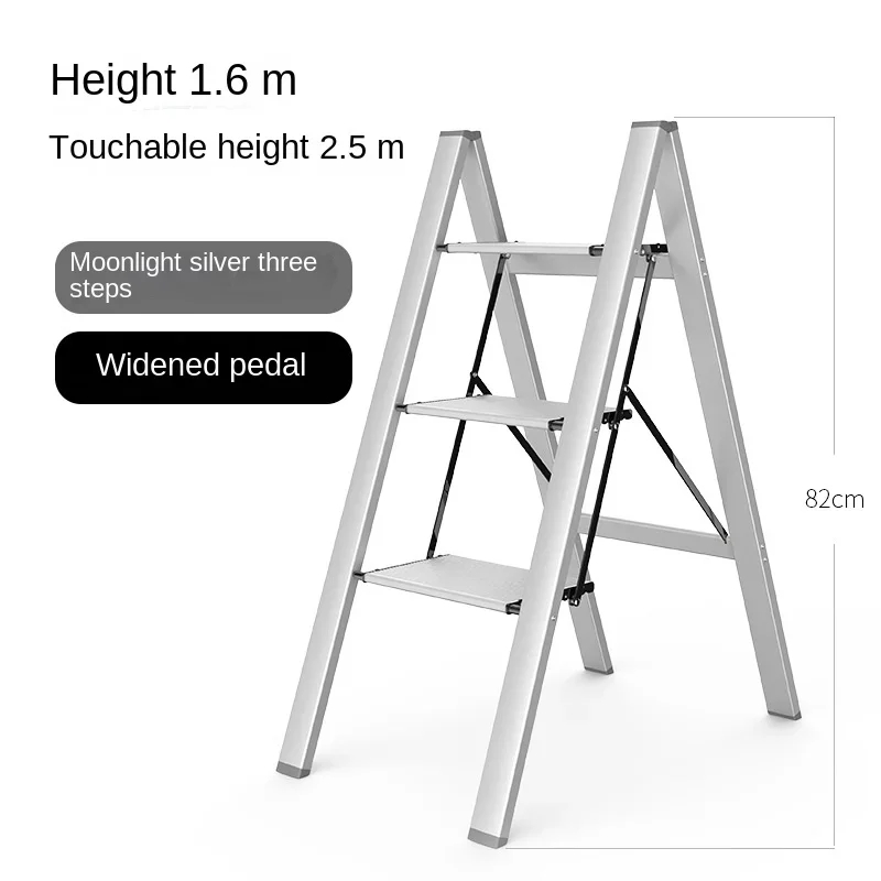 Household Stairs Thickened Aluminum Alloy Ladder High Stools Staircase Portable Compact Step Ladder Lightweight Climbing Aid