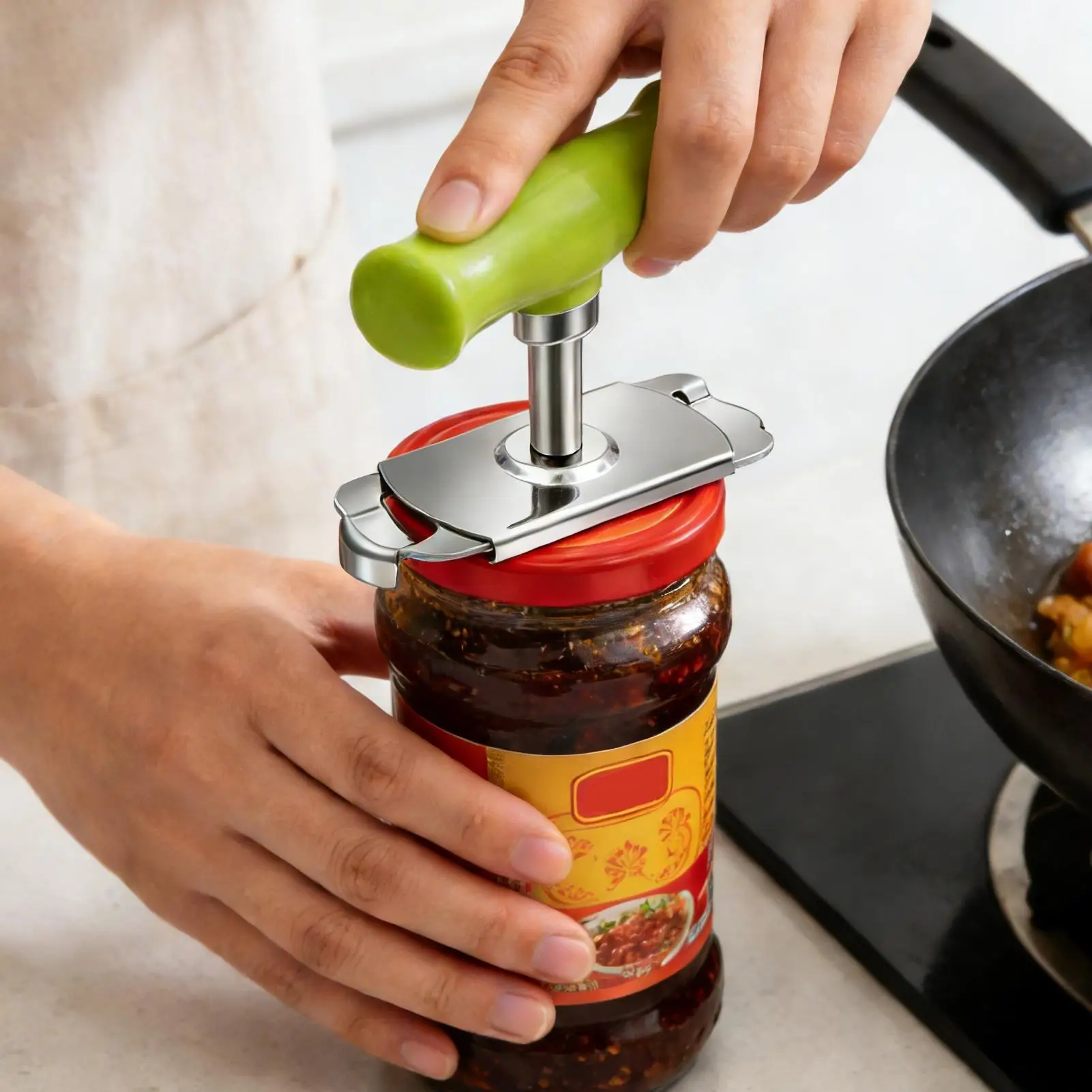 Adjustable Multi-function Bottle Cap Opener Stainless Steel Lids Off Jar Opener Labor-saving Screw Can Opener for Kitchen Gadget