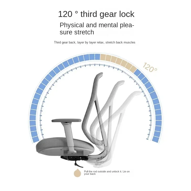 Sedia ergonomica per computer con braccioli regolabili e supporto lombare per ufficio domestico e studio