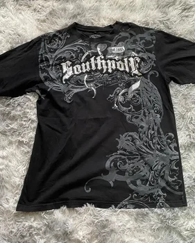 2000s High Street Shirts Y2K Heren Grafische Print Oversized T-shirt Harajuku Gothic Ronde Hals Katoen Korte Mouw Tops nieuwe