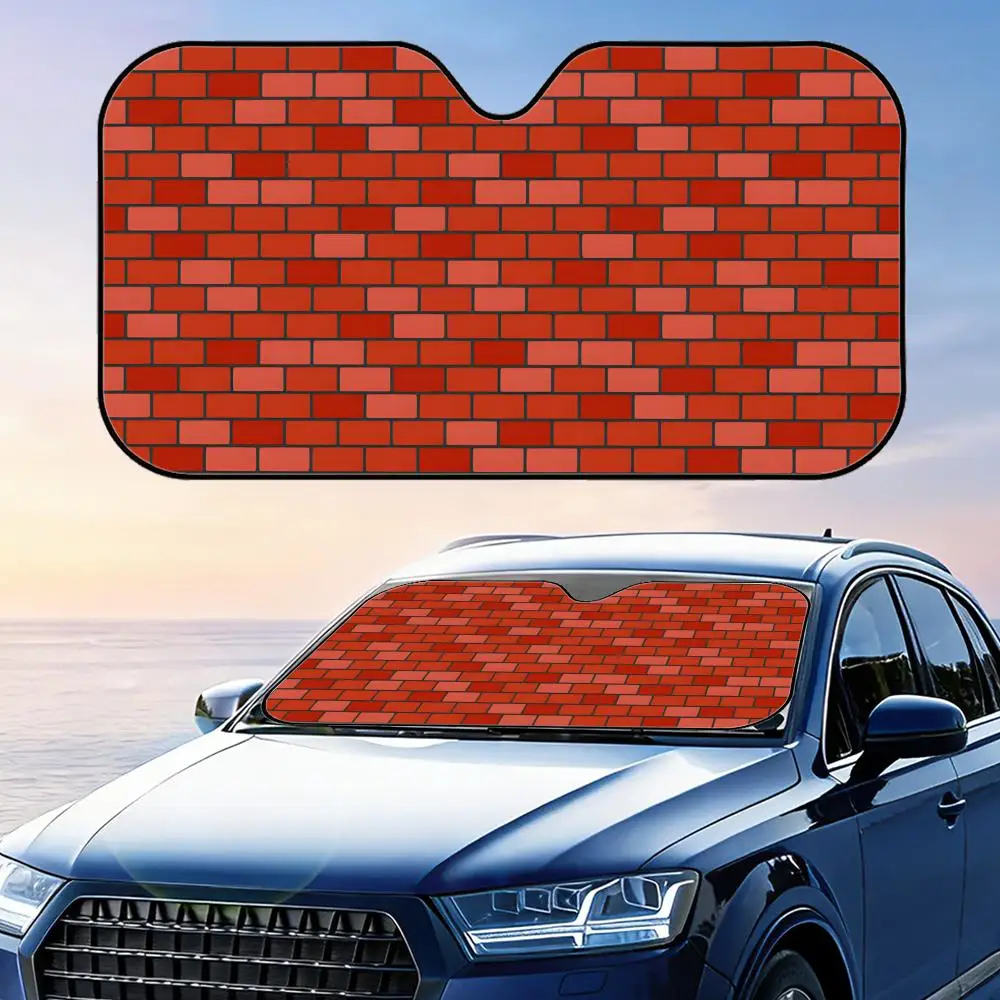 

Red Bricks Sun Visor Reusable Aluminum Foil Windshield UV Protection Heat Insulation Cover Sun Visor Shade