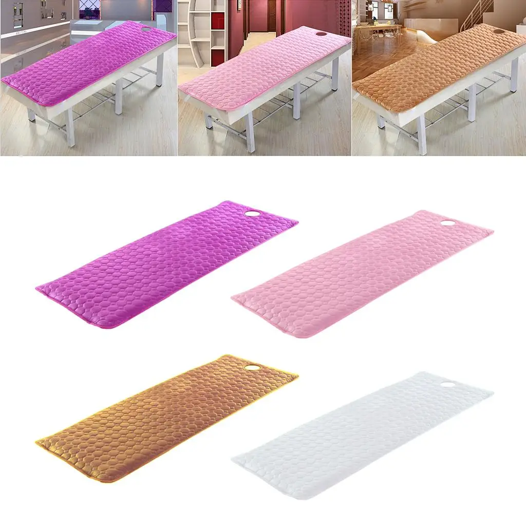 Spa Massage Table Bed Cover Mattress Pad with Face Hole for Salon Beauty (Anti Slip with Elastic Fix Bands on four Angles )