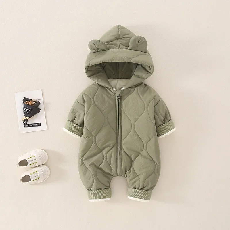 Baby Autumn and Winter Clothes Baby Jumpsuits Warm Lovely Newborn Rompers Thickened Cotton Outdoor Clothes