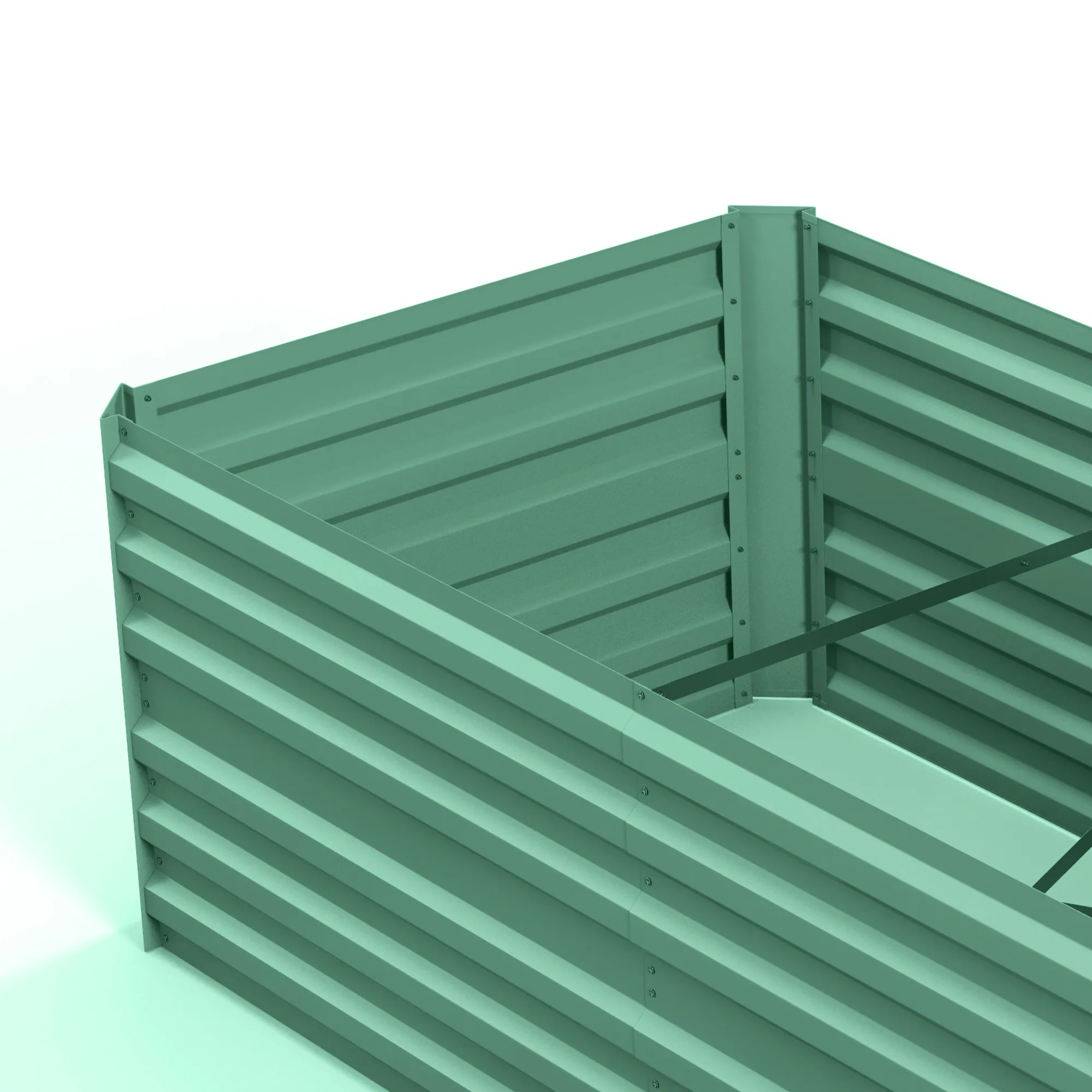 Outsunny Galvanized Raised Garden Bed Kit with Reinforcing Bars, Large and Tall Metal Planter Box for Vegetables, Flowers