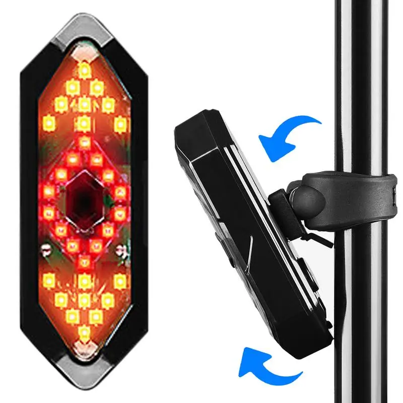 Bike Tail Light With Turn Signals Wireless Remote Control Waterproof Bicycle Rear Light Bicycle Warning Light With Horn