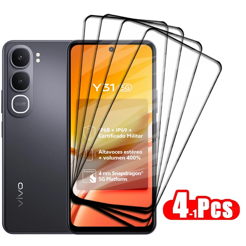 

Защитное стекло Full Cover для Vivo Y31 5G, закаленное стекло Vivo Y31 Y21d, HD защитная пленка для экрана телефона Vivo Y31, 6,68 дюйма